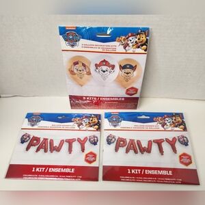 Bundle Of 3 Nickelodeon Paw Patrol Birthday Balloon Banner Kit